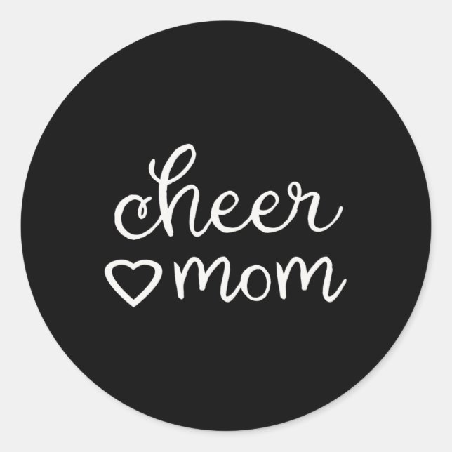 Sticker Rond Automne Cheer Maman Cheerled Pom-pom girl Mama Mot (Devant)