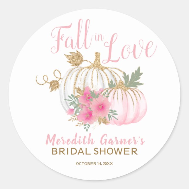 Sticker Rond Automne Citrouilles tombent dans la Fête des marié (Devant)