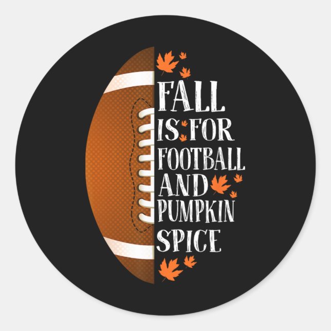 Sticker Rond Automne Est Pour Football Et Citrouille Spice Jeu  (Devant)