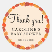 Automne Feuilles Halloween Baby shower Merci