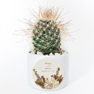 Sticker Rond Automne Floral Tones Terre Aquarelle Mariage de au