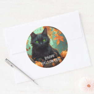 Sticker Rond Automne Kitty