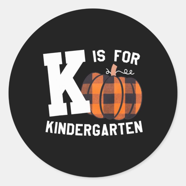 Sticker Rond Automne Maternelle Enseignant K Est Pour Buffalo P (Devant)