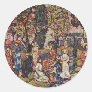 Sticker Rond Automne par Maurice Prendergast, Art Vintage