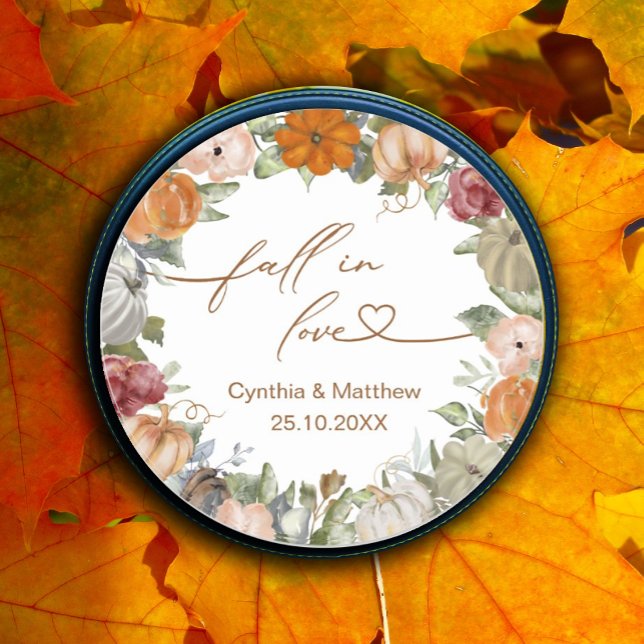 Sticker Rond Automne Rustique Automne Rustique Automne Floral e (#zazzlemade #fallinlove #wedding)
