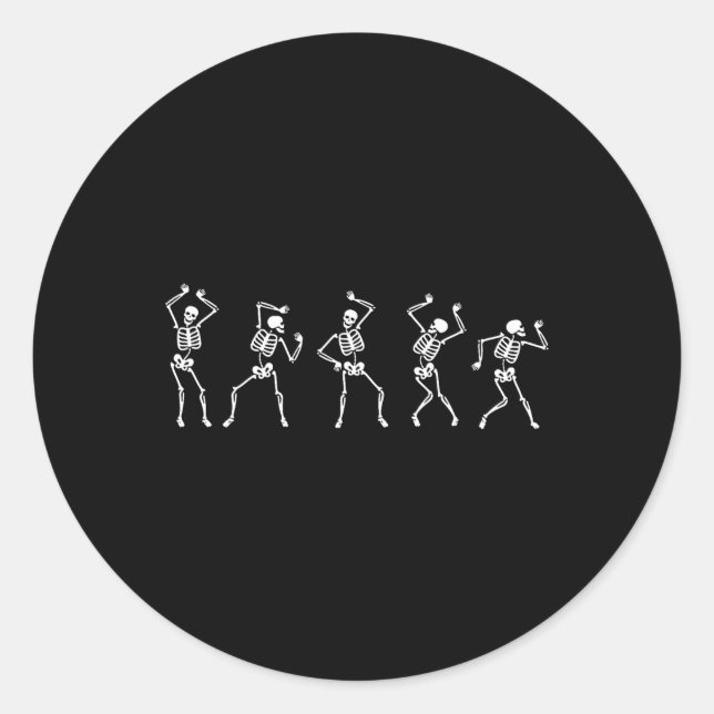 Sticker Rond Automne Sketon Danser (Devant)