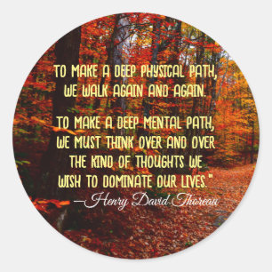 Sticker Rond Automne Woods New Hampshire Citation Motivationnel