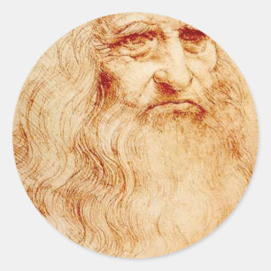 Sticker Rond Autoportrait de Leonardo da Vinci circa 1510-1515