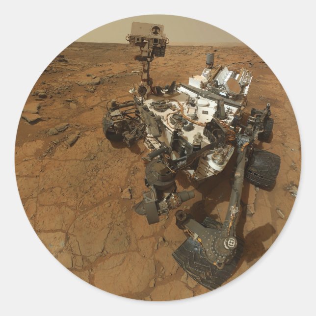 Sticker Rond Autoportrait de Mars Curiosity (Devant)
