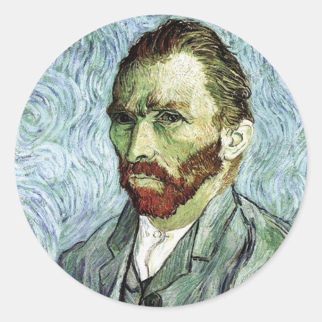 Sticker Rond Autoportrait de Van Gogh (Devant)