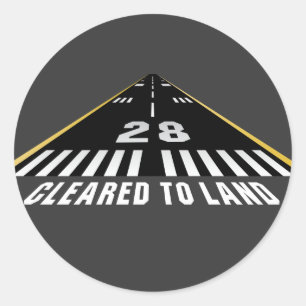 Sticker Rond Autorisé À Atterrir Une Piste