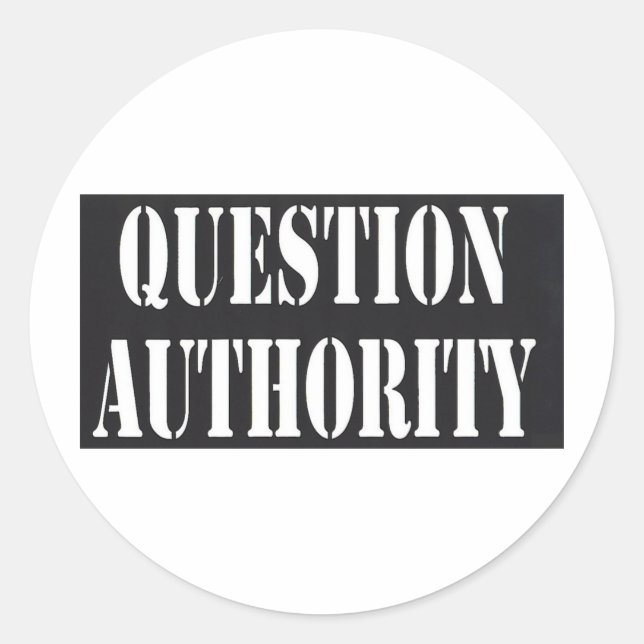 Sticker Rond Autorité des questions (Devant)