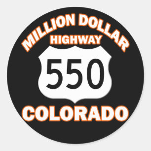 STICKER ROND AUTOROUTE COLORADO 550 EN MILLION DE DOLLARS