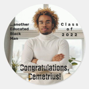 Sticker Rond Autre Black Man 2022 - Photo de fin d'études