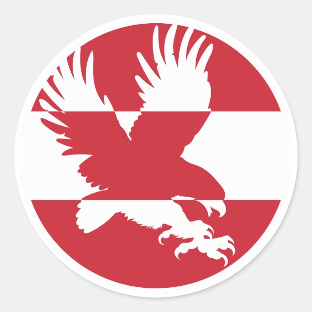 Sticker Rond Autriche Aigle noire Drapeau animal national autri (Devant)