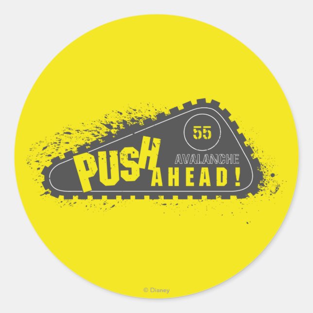 Sticker Rond Avalanche Push Ahead ! (Devant)