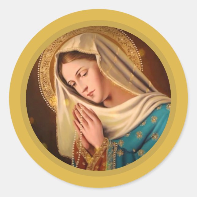 Sticker Rond Ave Maria ... Vierge Marie (Devant)