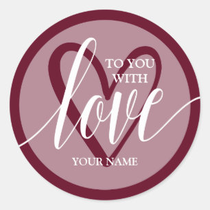 Sticker Rond Avec Amour Bourgogne