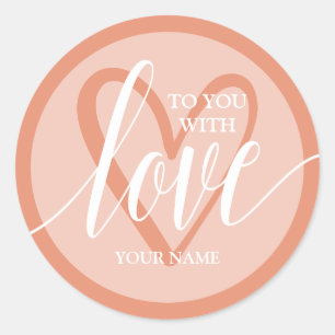 Sticker Rond Avec du corail d'amour