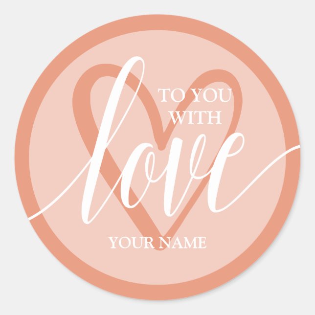 Sticker Rond Avec du corail d'amour (Devant)