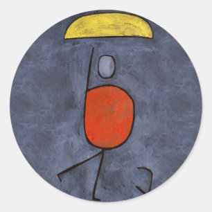 Sticker Rond Avec un parapluie de Paul Klee, Art Abstrait