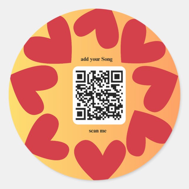 Sticker Rond Avec une chanson personnelle par code QR (Devant)