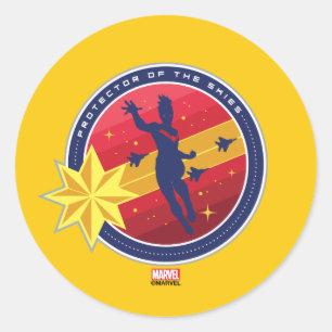 Sticker Rond Avengers   Captain Marvel Protectrice des Cieux