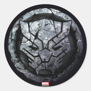 Sticker Rond Avengers Classics   Black Panther Stone Emblem