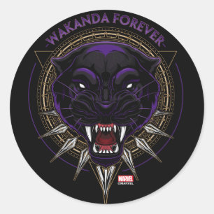 Sticker Rond Avengers Classics   Wakanda Forever Panther Emblem