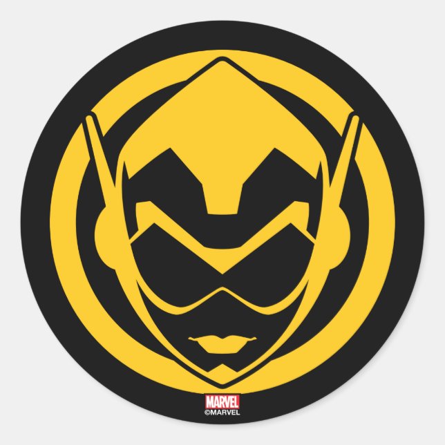 Sticker Rond Avengers Classiques | L'icône de la Guêpe (Devant)