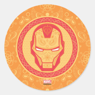 Sticker Rond Avengers   Logo de Paisley Iron Man
