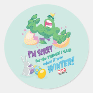 Sticker Rond Avengers Pâques   Hulk - Désolé