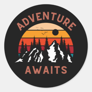 Sticker Rond Aventure Attend
