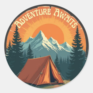 Sticker Rond Aventure Attend - Dans le Far