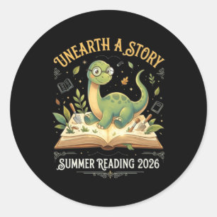 Sticker Rond Aventure de lecture Dino Été 2026 T