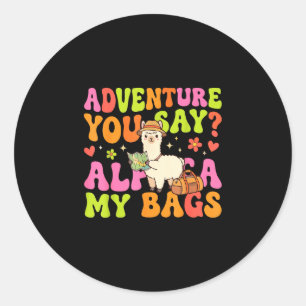 Sticker Rond Aventure dites-vous lama mes bagages