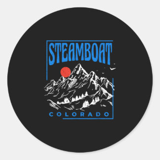 Sticker Rond Aventure en montagne steamboat springs colorado