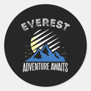 Sticker Rond Aventure Everest s'offre à vous T-shirt d'escalade
