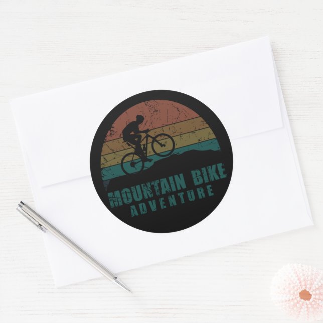 Sticker Rond Aventure Mtb mountain bike (Enveloppe)