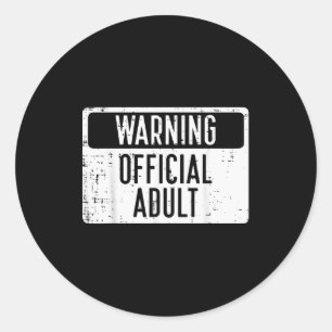 Sticker Rond Avertissement 18e anniversaire Adulte 18 ans Femme