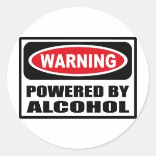 Sticker Rond Avertissement ACTIONNÉ PAR l'autocollant d'ALCOOL