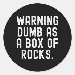 Sticker Rond Avertissement Bête Comme Une Boîte De Rochers Humo