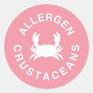 Sticker Rond Avertissement d'allergène crustacés