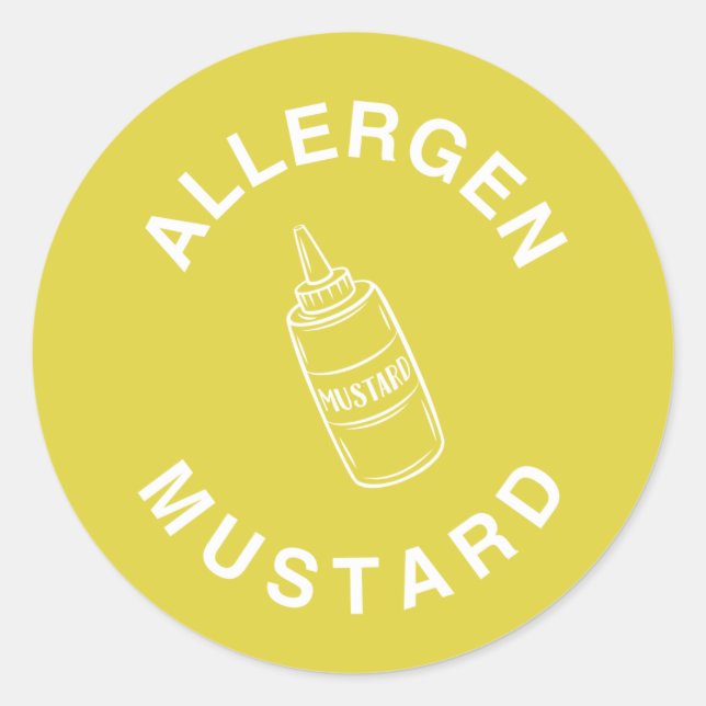 Sticker Rond Avertissement d'allergie alimentaire « Contient de (Devant)