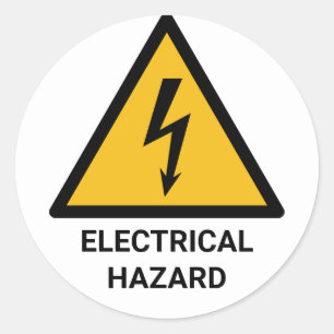 Sticker Rond Avertissement de danger électrique, symbole de cho