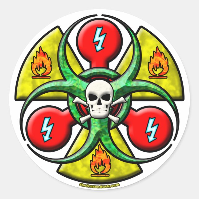 Sticker Rond Avertissement de danger extrême (Devant)