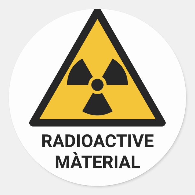 Sticker Rond Avertissement de matière radioactive, rayonnement  (Devant)