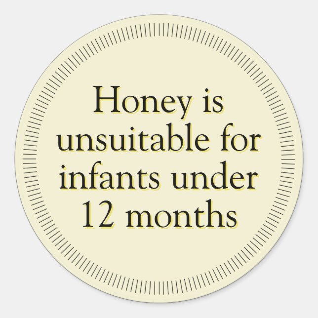 Sticker Rond Avertissement de miel pour bébé Cornflower Blue (Devant)