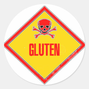 Sticker Rond Avertissement de poison de gluten