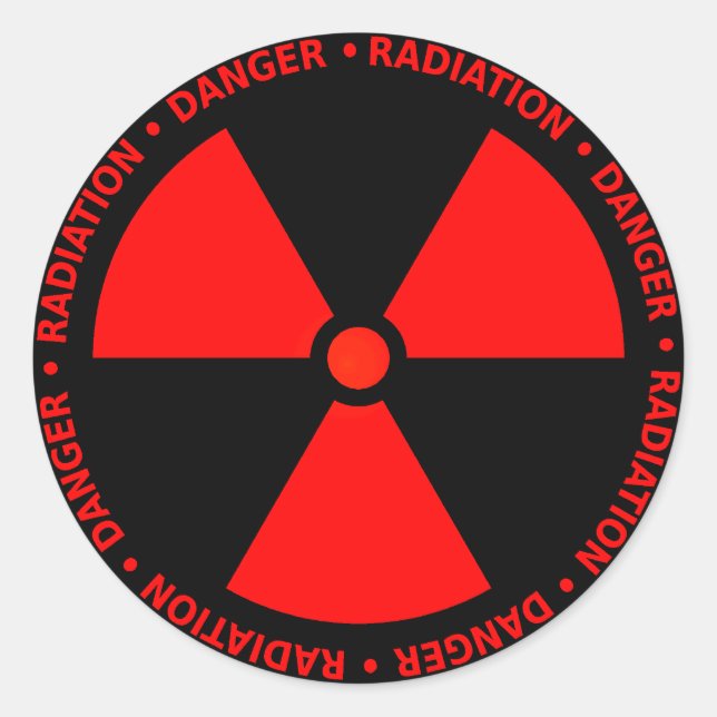 Sticker Rond Avertissement de rayonnement rouge (Devant)